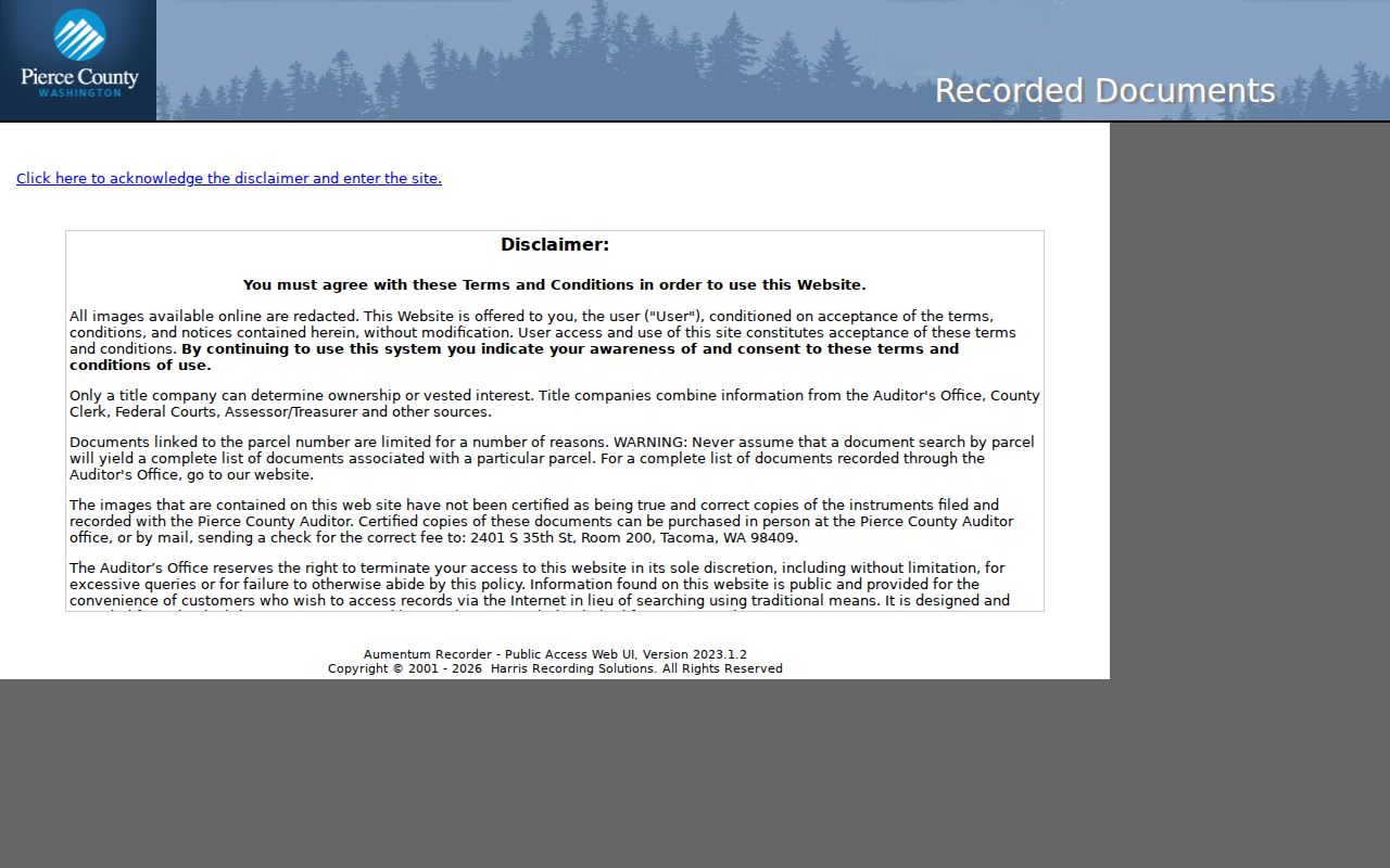 Auburn people search in Pierce County recorded documents