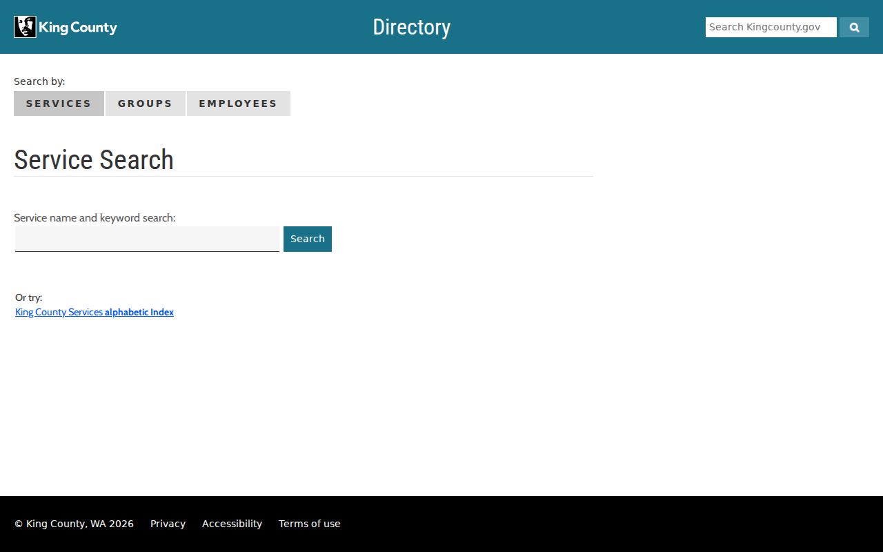 Auburn people directories King County employee search tabs