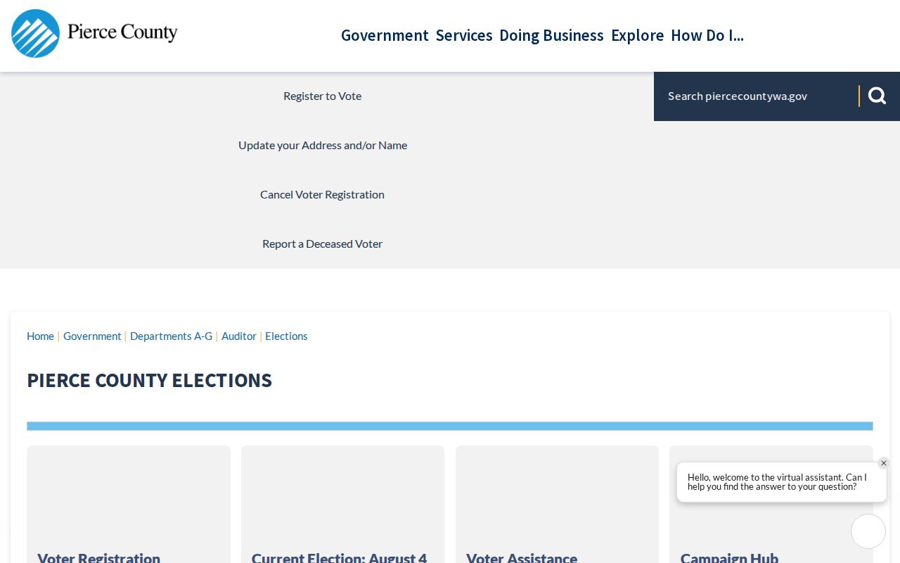 Auburn voter registration services at Pierce County Elections